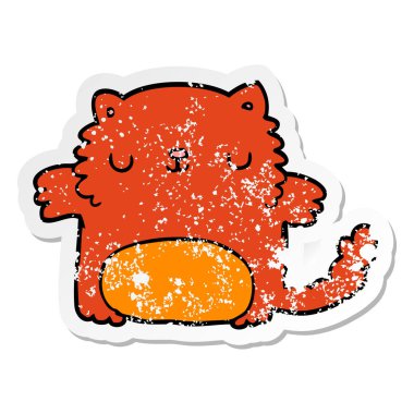 bir karikatür kedi sıkıntılı etiket