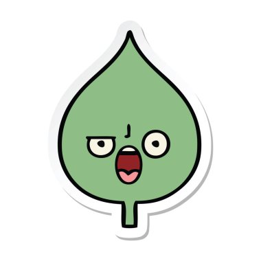 etiket sevimli çizgi ekspresiyon yaprak