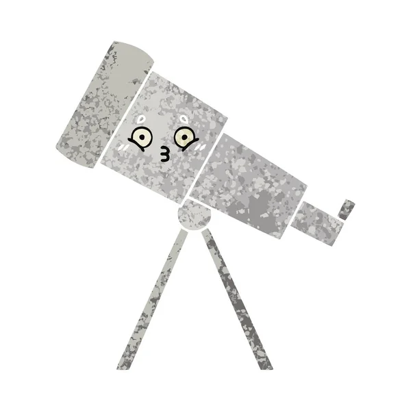 Retro Afbeelding Stijl Cartoon Van Een Telescoop — Stockvector