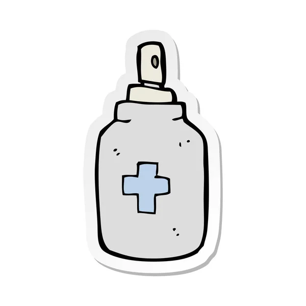 Autocollant d'un spray antiseptique dessin animé — Image vectorielle