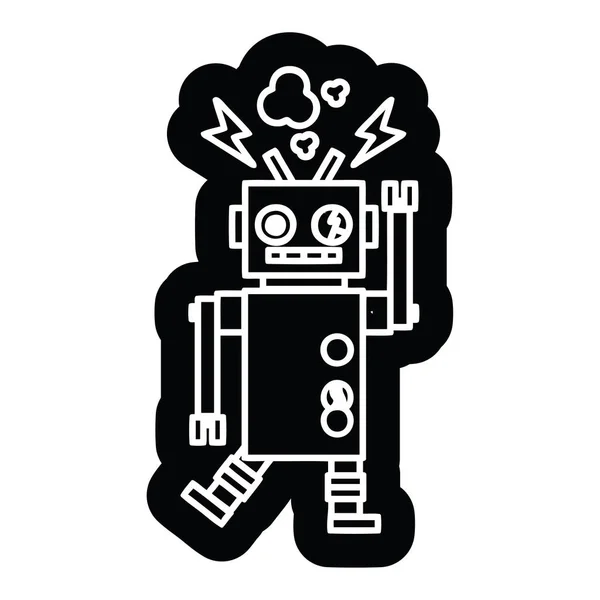 Malfunctioning robot icon — Stock Vector