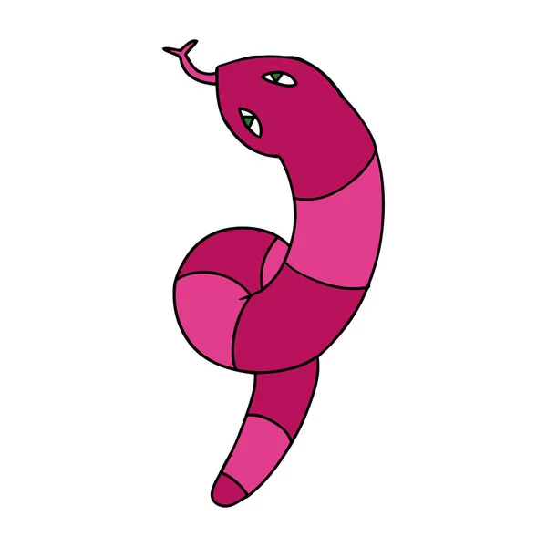 Karikatur einer langen Schlange — Stockvektor