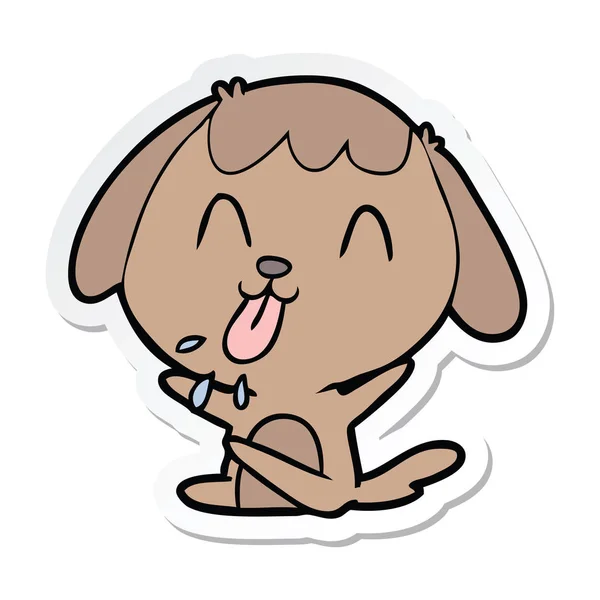 Sticker of a cute cartoon dog — Stock Vector