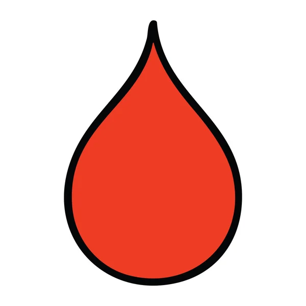 Mão Desenhada Peculiar Gota Sangue Dos Desenhos Animados — Vetor de Stock
