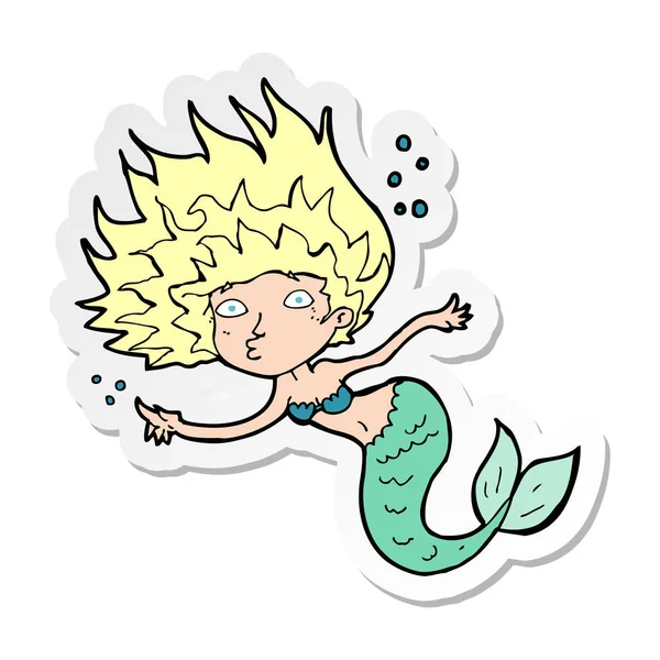 Sticker Cartoon Mermaid — Stock Vector