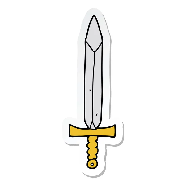 Etiqueta de uma espada de desenho animado — Vetor de Stock