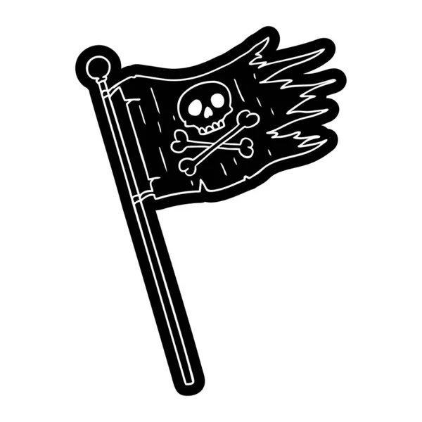 Cartoon Icon Pirates Flag — Stock Vector