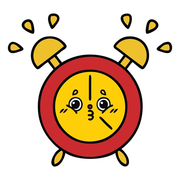 Lindo reloj despertador de dibujos animados — Vector de stock