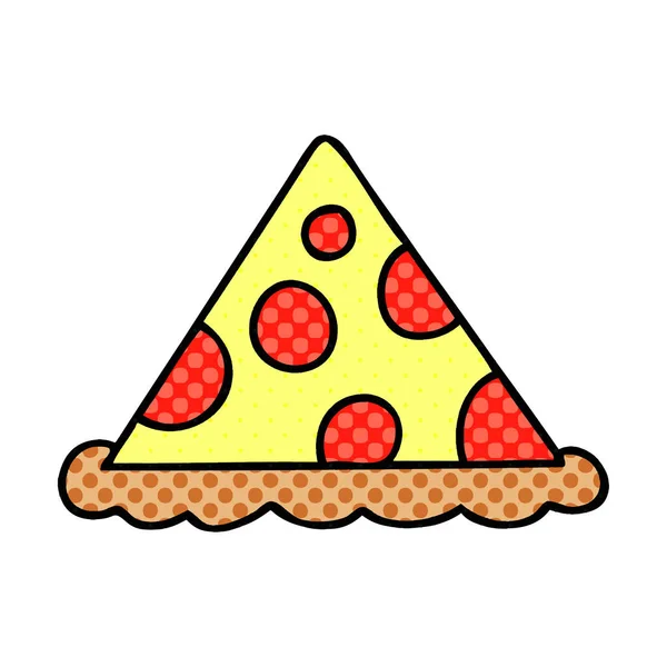 Fumetto Stile Eccentrico Cartone Animato Fetta Pizza — Vettoriale Stock