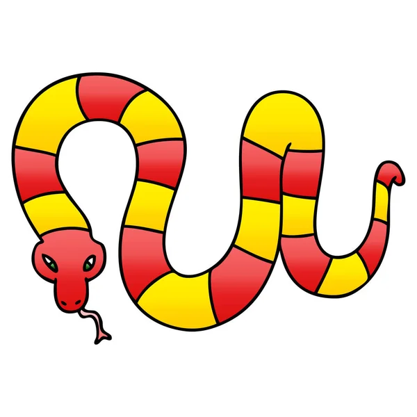 Eccentrico gradiente ombreggiato cartone animato serpente — Vettoriale Stock