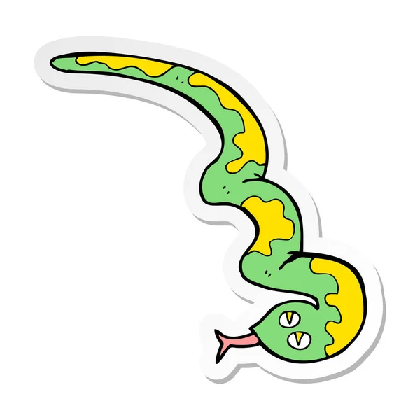 卡通嘶嘶声蛇的贴纸 — 图库矢量图片