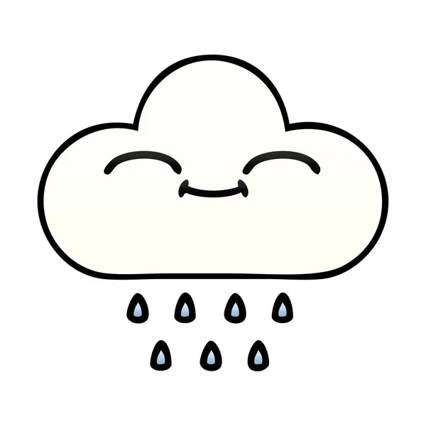 Gradient grijs cartoon regen wolk — Stockvector
