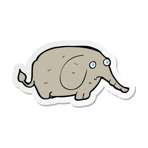 스티커는 만화의 슬픈 작은 코끼리 — 스톡 벡터