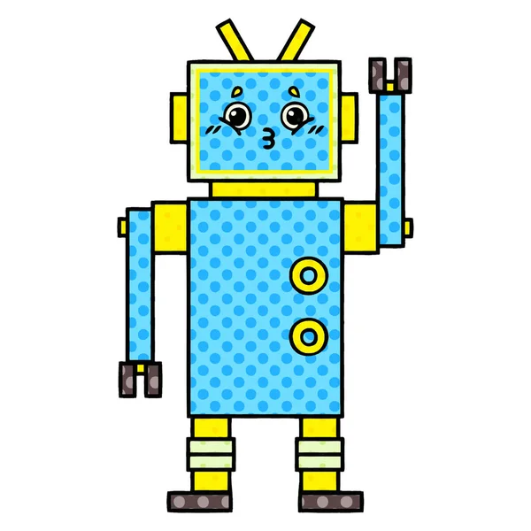 Képregény stílus karikatúra robot — Stock Vector