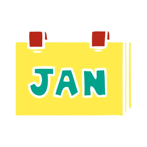 Cartoon doodle of a calendar with jan — Stock Vector