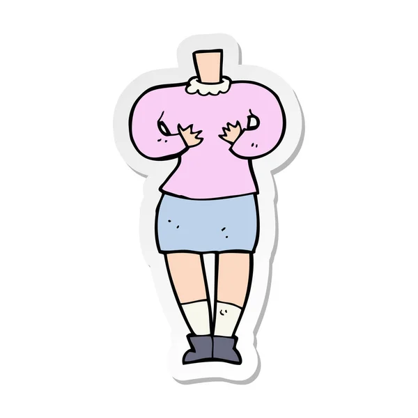 Sticker Cartoon Female Body — Stock Vector
