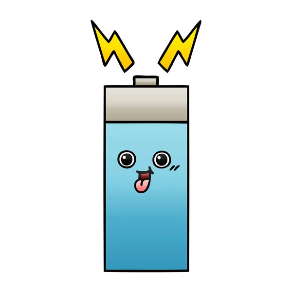Desenho Animado Sombreado Gradiente Uma Bateria —  Vetores de Stock