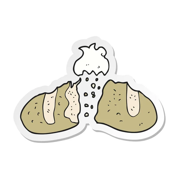 Sticker of a cartoon loaf of bread — Stock Vector