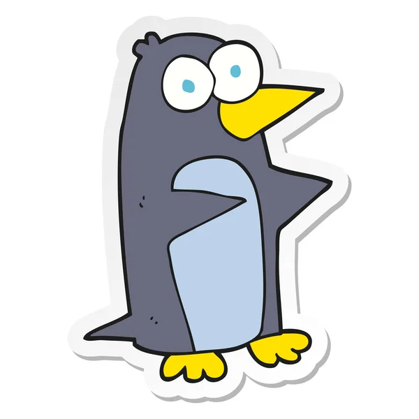 Sticker of a cartoon penguin — Stock Vector