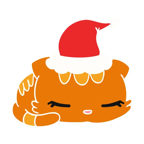Dibujos animados de Navidad de gato kawaii — Archivo Imágenes Vectoriales