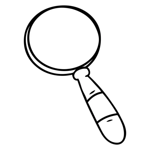 Γραμμικό σχέδιο doodle του ένα μεγεθυντικό φακό — Διανυσματικό Αρχείο