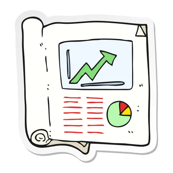 Sticker of a cartoon business document — Stock Vector