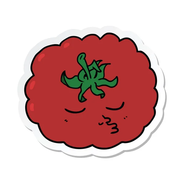 Pegatina de un tomate de dibujos animados — Vector de stock