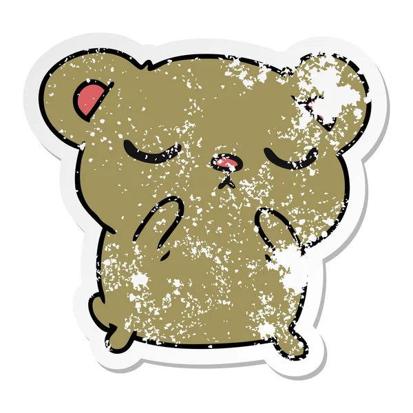 Distressed sticker cartoon of a cute bear — Stock Vector