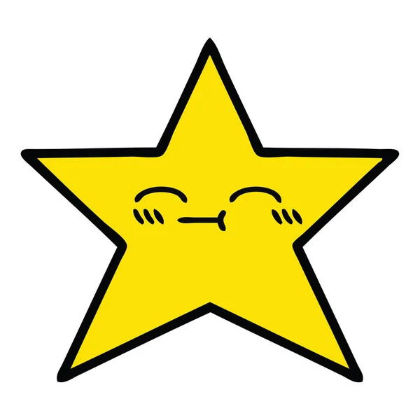 Mignonne étoile d'or dessin animé — Image vectorielle