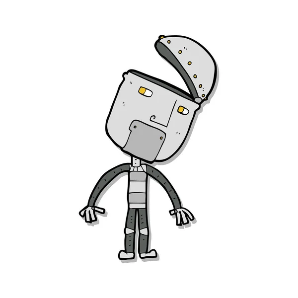 Sticker Eines Cartoon Roboters — Stockvektor