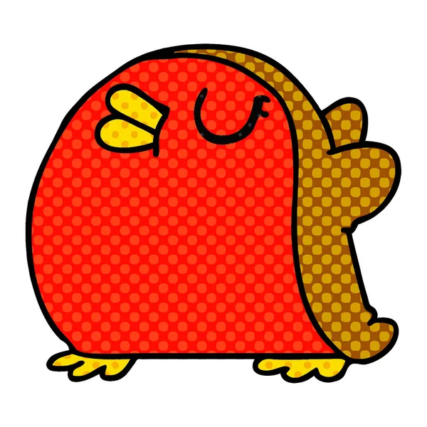 Kreslený roztomilý kawaii červený robin — Stockový vektor