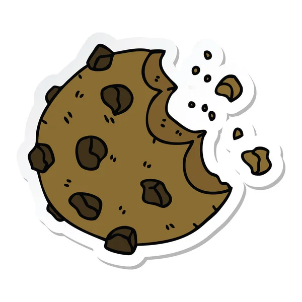 Aufkleber eines skurrilen handgezeichneten Cartoon-Keks — Stockvektor