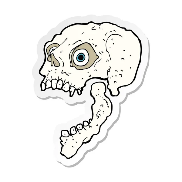 Pegatina Una Calavera Dibujos Animados Miedo — Archivo Imágenes Vectoriales