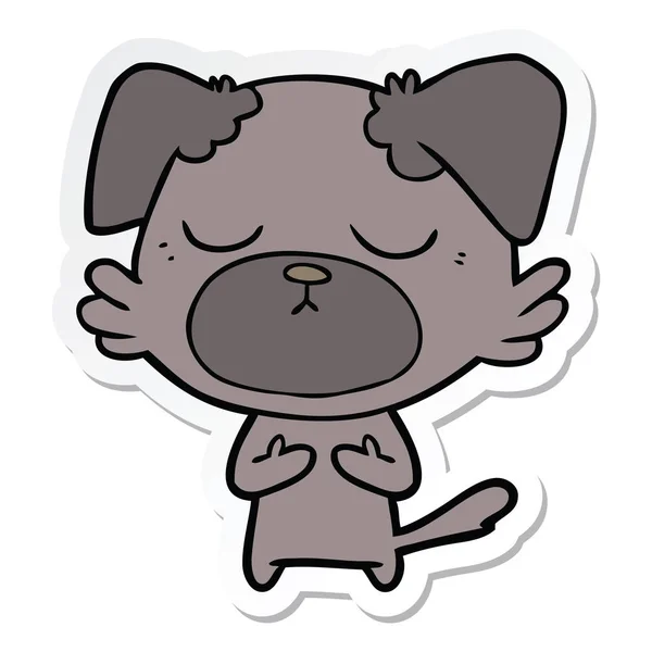 Sticker Van Hond Van Een Leuke Cartoon — Stockvector