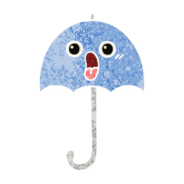 Desenho Animado Estilo Ilustração Retro Guarda Chuva — Vetor de Stock