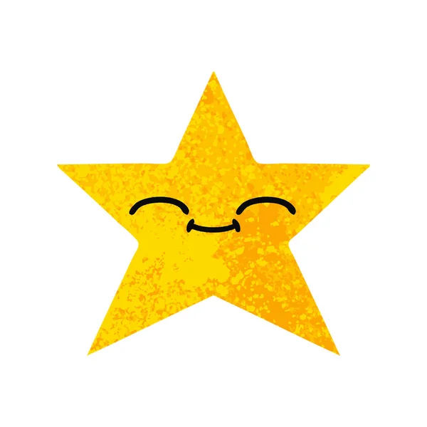 Ilustracja retro stylu cartoon gold star — Wektor stockowy