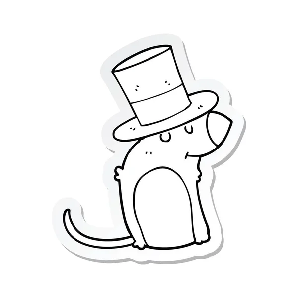 Etiqueta Rato Dos Desenhos Animados Usando Chapéu Natal — Vetor de Stock