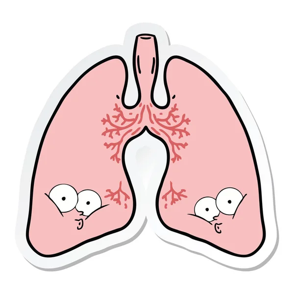 卡通肺贴纸 — 图库矢量图片
