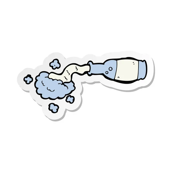 Sticker of a cartoon spilled bottle — Stock Vector