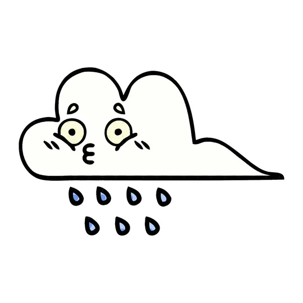 Çizgi roman tarzı çizgi film yağmur bulutu — Stok Vektör