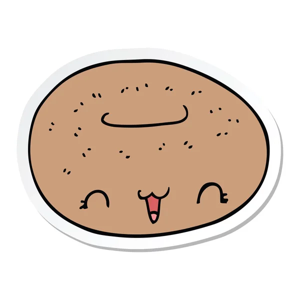 Etiqueta de um donut bonito dos desenhos animados — Vetor de Stock