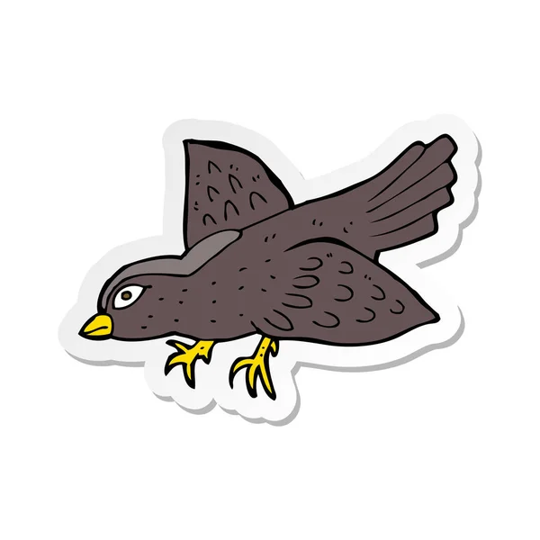 Klistermärke en tecknad fågel — Stock vektor