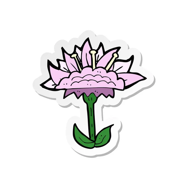 Pegatina de una flor de dibujos animados — Vector de stock