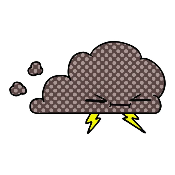 Cartoon van een knorrige lightening wolk — Stockvector