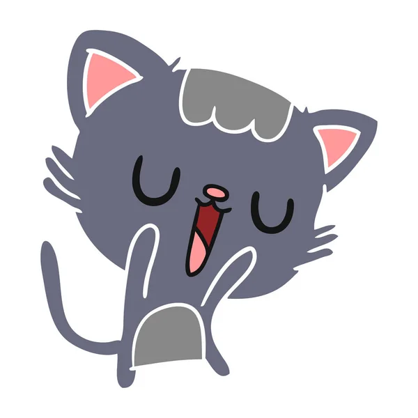 Kreslená kočka roztomilý kawaii — Stockový vektor