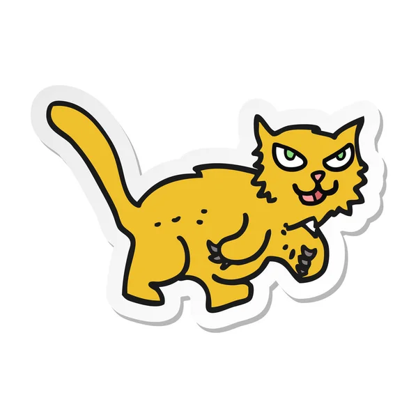 Sticker Van Een Cartoon Kat — Stockvector