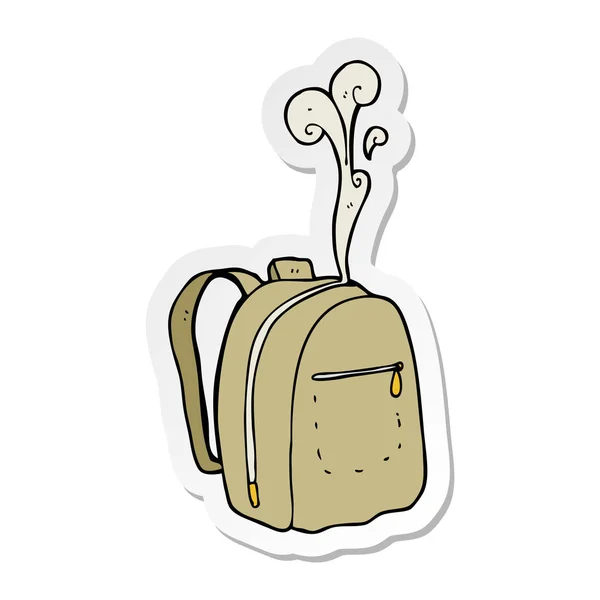 Bir çizgi film sırt çantası etiket — Stok Vektör