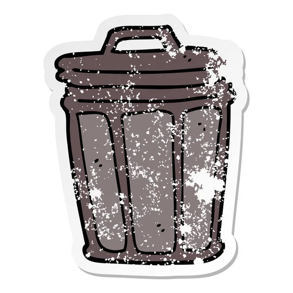 Aufkleber Eines Cartoon Mülleimers — Stockvektor
