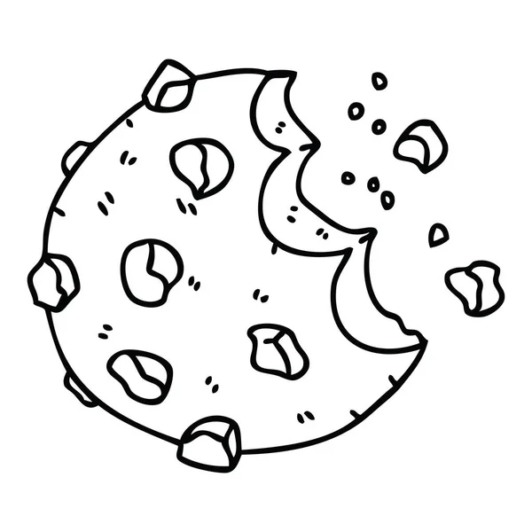Eccentrico linea disegno cartone animato cookie — Vettoriale Stock