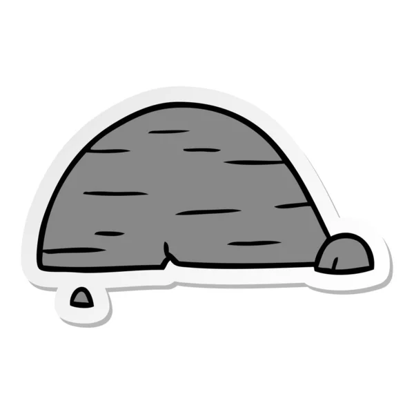 Aufkleber Cartoon Doodle aus grauem Stein Felsbrocken — Stockvektor